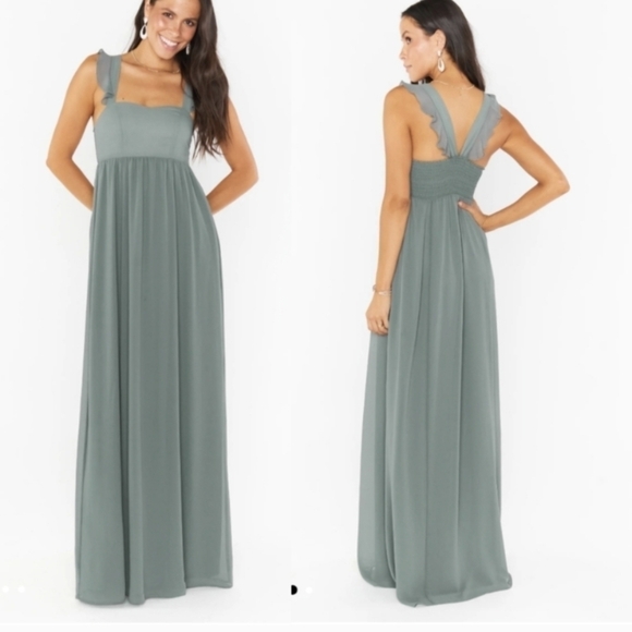 Show Me Your Mumu June Maxi Dress  Women's XXL Silver Sage Crisp - Picture 1 of 14